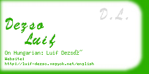 dezso luif business card